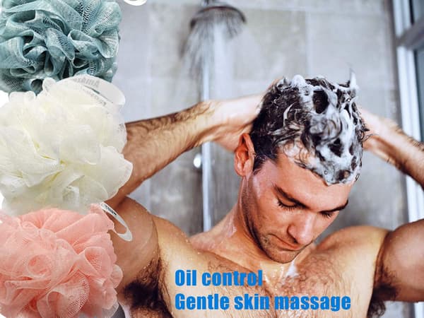 luffa, Luffa-svamp för kvinnor och män, Dusch Luffa Set om 3 (B