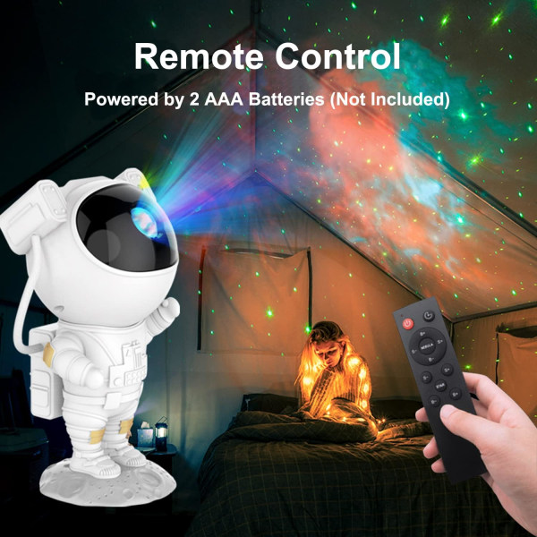 Astronaut Star Sky projektionslampe, med timer, natlys