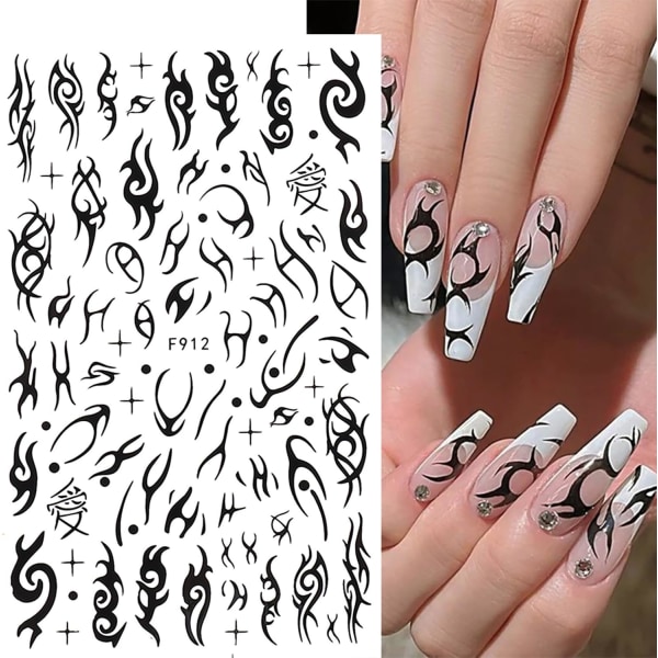 Black Rose Nail Art selvklebende klistremerke 3D selvklebende negledekaler Art