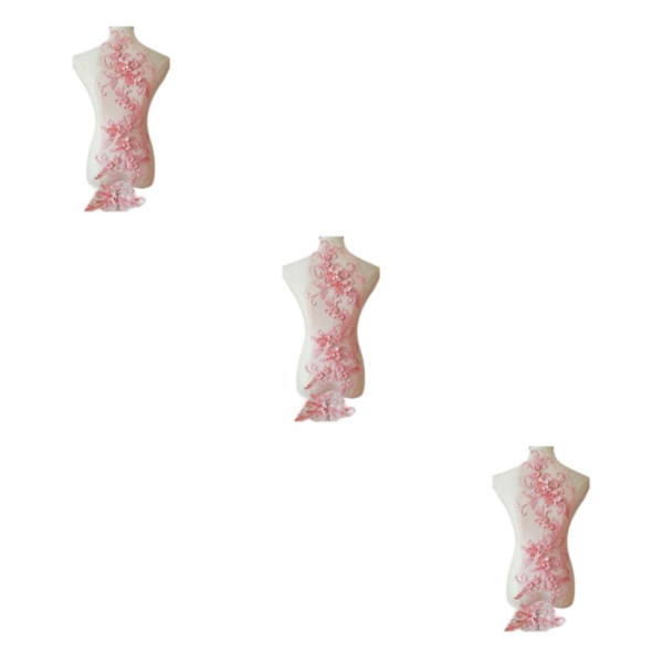 1/2/3/5 Lace Applique Patch Snygg och trendig dekoration Pale Mauve 3Set