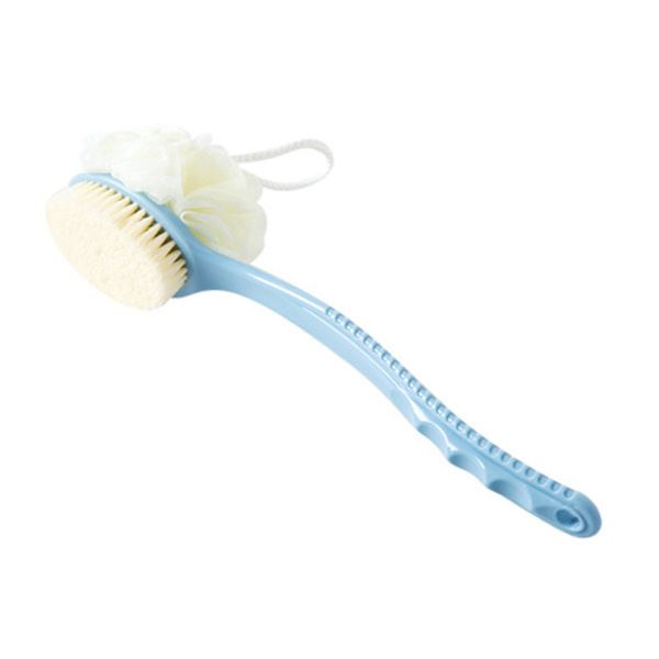 2 I 1 badekropps børste med myk loofah + børsteskrubb blue