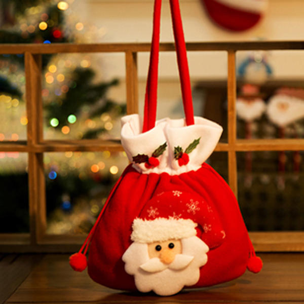 Julklappspåse Xmas godishållare påse Dragsko påse Party Favors Package Tote null - Christmas snowman