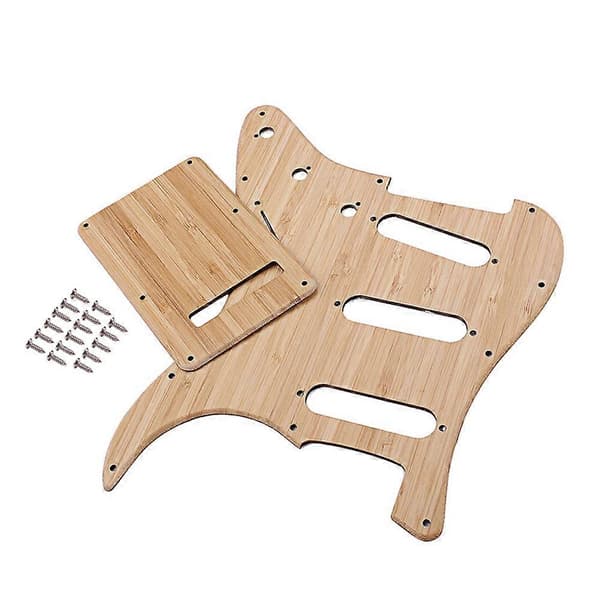 Guitar Bambus Pickguard Premium Forudkablet Loaded SSS Guitar Pickguard Pickguard + Bagplade til Guitar