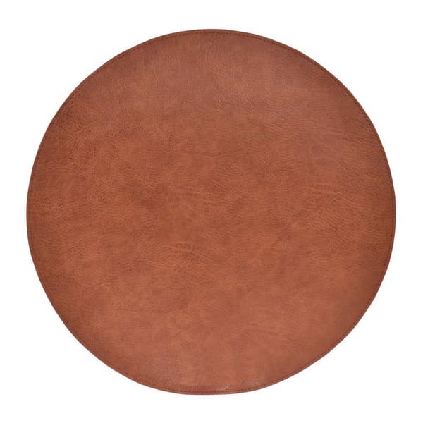 Tabletti, pyöreä, ruskea, nahka-/nahkajäljitelmä, 4 kpl brown