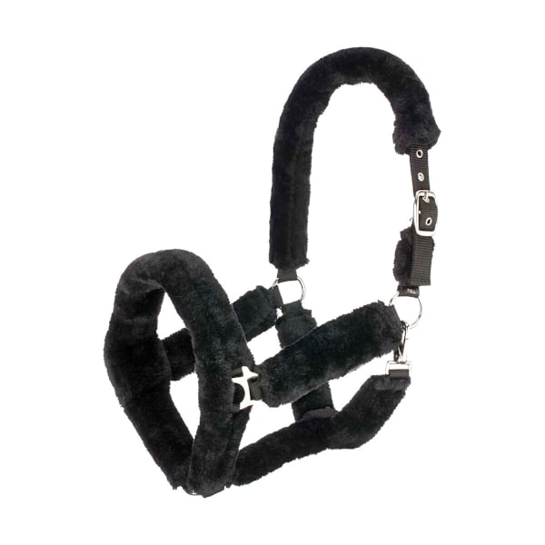 Hy Fab Fleece Horse Headcollar Black Cob