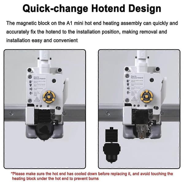 Hotend-sett for A1 Mini, reservedeler til 3D-skriver, erstatningsprint for A1 Mini 3D-skriver 0,2 mm