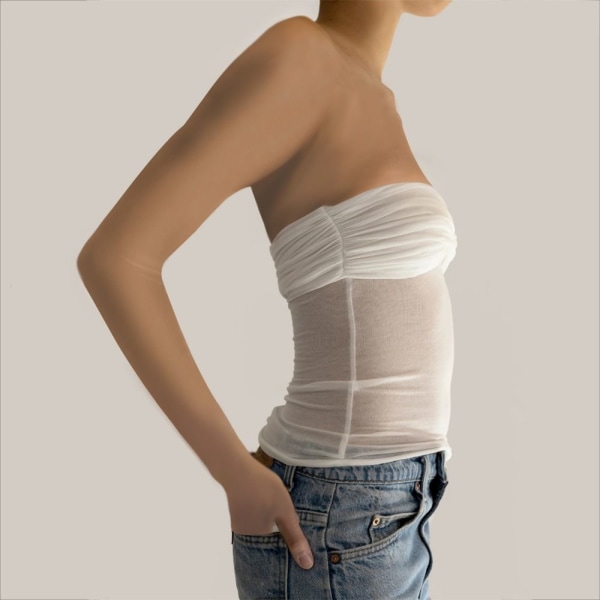 Crop Topper for kvinner Y2K T-skjorte SVART XL XL