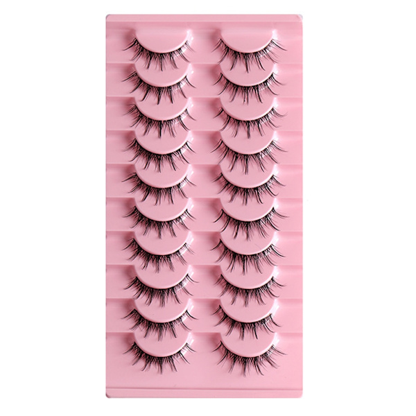 lear-Band lösögonfransar at-Eyes Wispy Natural Faux Mink Fransar Lätt volym Korta falska ögonfransar Manga Fransar C