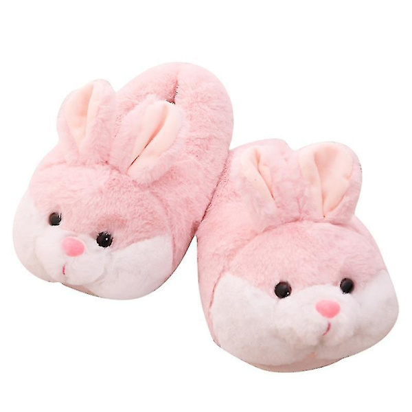Rosa farge Bunny Bag Hæl Tøfler Plysjleketøy Kanin Nyhet Varme Sko