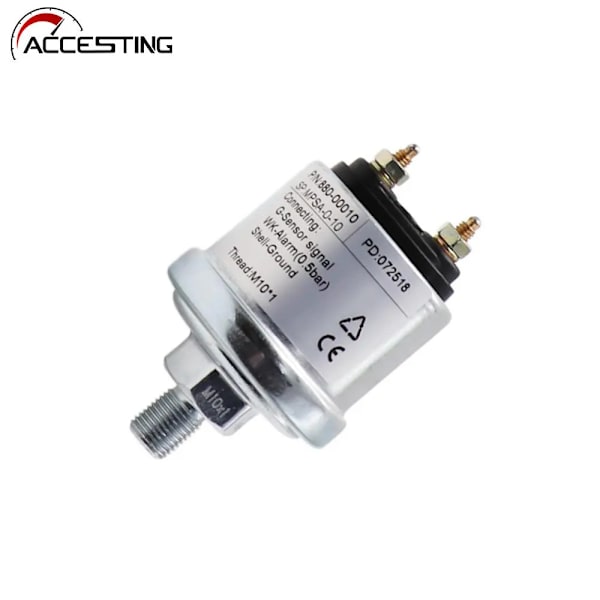 Motorolietrykssensor med måleområde 0~5 bar /0~10 bar passende til bilbåd olietryksmåler M10 & NPT-1/8 10 Bar M10-1