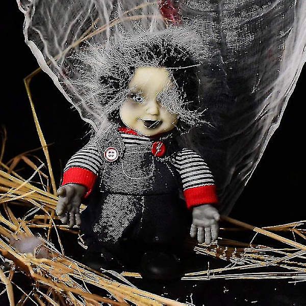 Halloween Kauhu Sähköinen Pelottava Kummitusnukke Koriste Ääniaktivoitu Valo Kummitustalon Rekvisiitta