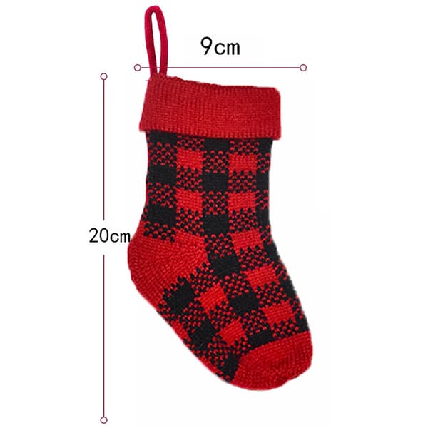 Julstrumpa set 2 stycken julrutiga strumpor