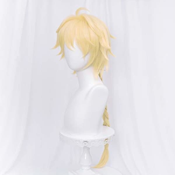 Golden Braid Cosplay Peruk för Game Genshin Impact