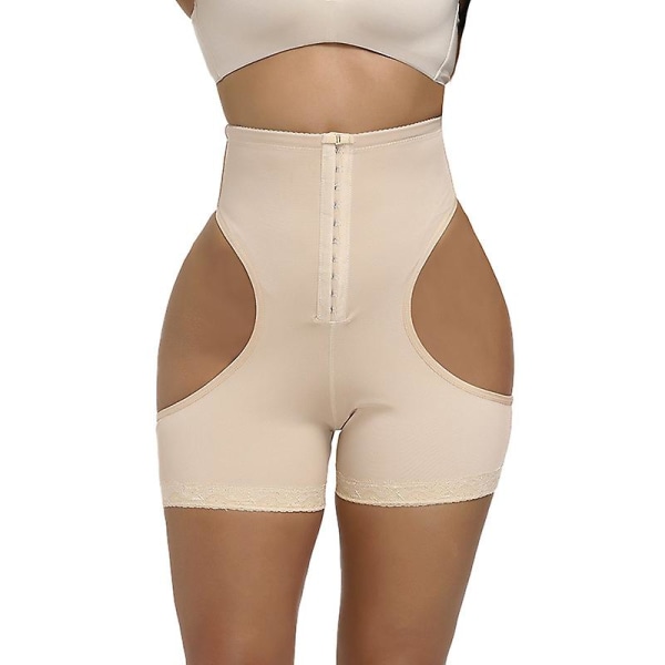 Butt ifting Byxor Korsett Magkontroll Underkläder Hög midja Bältesspänne Magkontroll Shapewear Dam creamy-white L