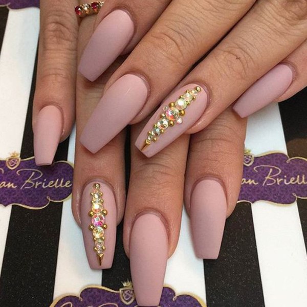 24 stk Rose red (lim type) Fake Nails Long, Pretty Medium Bal