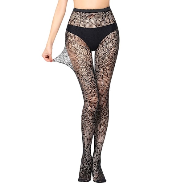 2 stk. Kvinder Blonde Mønstrede Netstrømper Halloween Spider Web Netstrømpebukser
