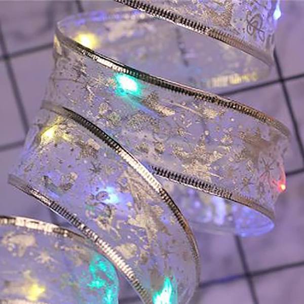 40 LED Nauhavalot 4m Hopea jouluun, värikkäät