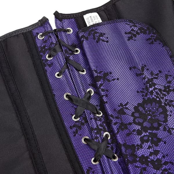 Korsetter för kvinnor Overbust Bustier Top Gothic exy houlder Pueple S