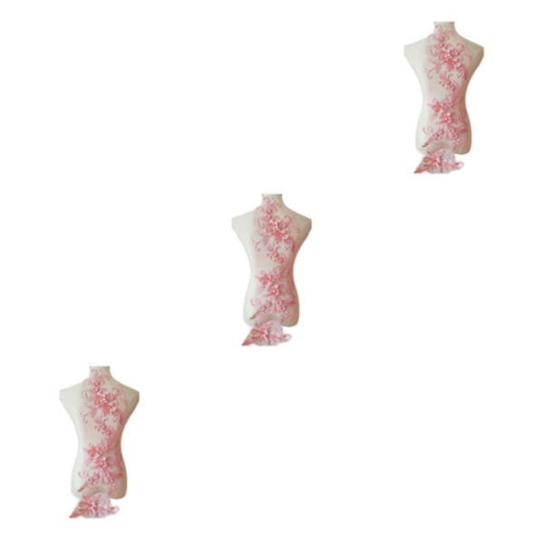 1/2/3/5 Lace Applique Patch Snygg och trendig dekoration Pale Mauve 3Set