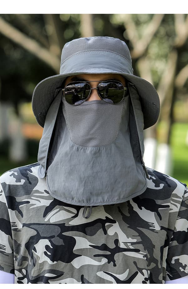 Unisex Solhatt med Bred Bremm for Vandring, Strand, Fiske