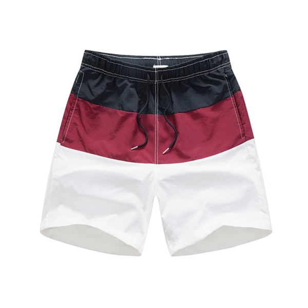 1/2/3/5 Hengittävät ja tyylikkäät miesten shortsit - kesään Wine Red and Black XL,1 1 Pc
