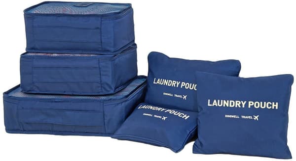 6 stk. Innsatser til reisekofferter blue one size
