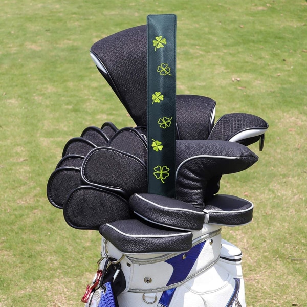 1/2/3 Premium Leather För Golf Alignment Stick Cover Four-Leaf black four leaf 1 Pc