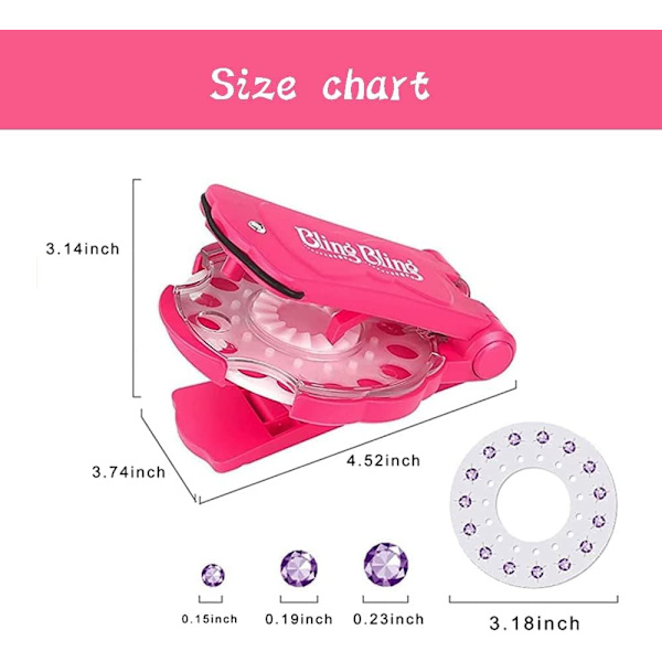 Hair Gem Stamper med 180 rhinestone hår ädelstenar, Hair Bedazzler Bl