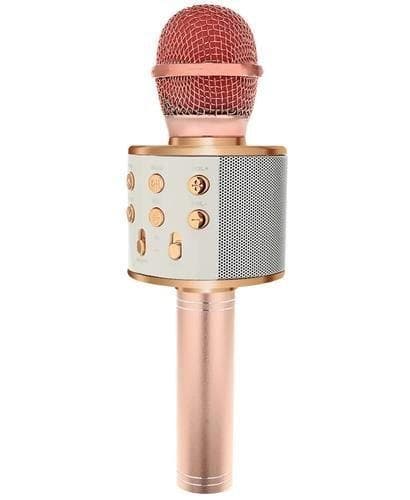 Karaokemikrofoni kaiuttimella ja Bluetoothilla pink