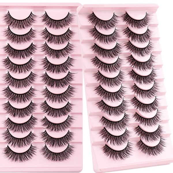 10 Par Mink Øyevipper 3D Mink Vipper Tykke Håndlagde Helstripe Vipper Cruelty-Free Mink Vipper Løsvipper Sminke D