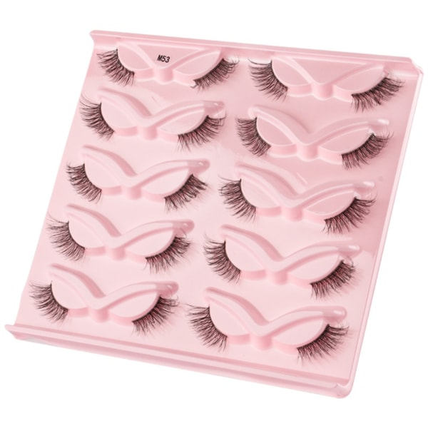 Halve Vipper Naturligt Udseende Wispy Cat-Eye Øjenvipper 3D Løse Øjenvipper Fluffy-Soft 10 Par Faux Mink Fake Lashes Sæt J