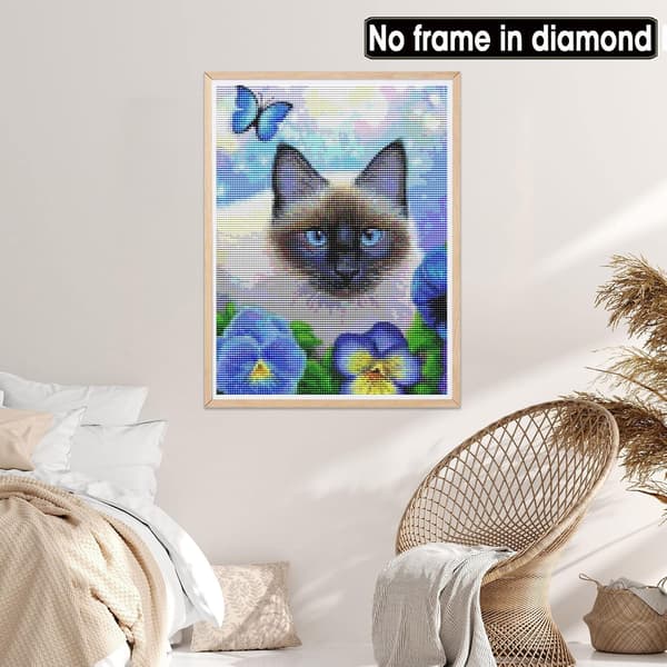 5D diamantmaling DIY diamantmaling (30*40cm), liten katt