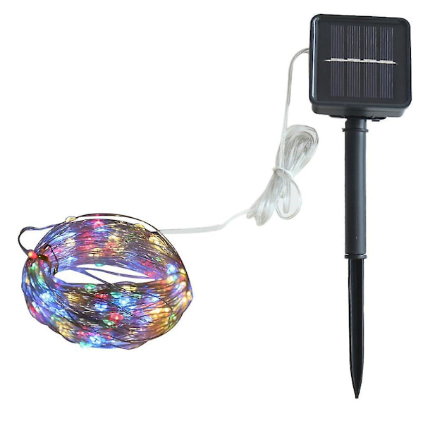 Udendørs Solar String Light 10m 100leds Vandtæt Fairy