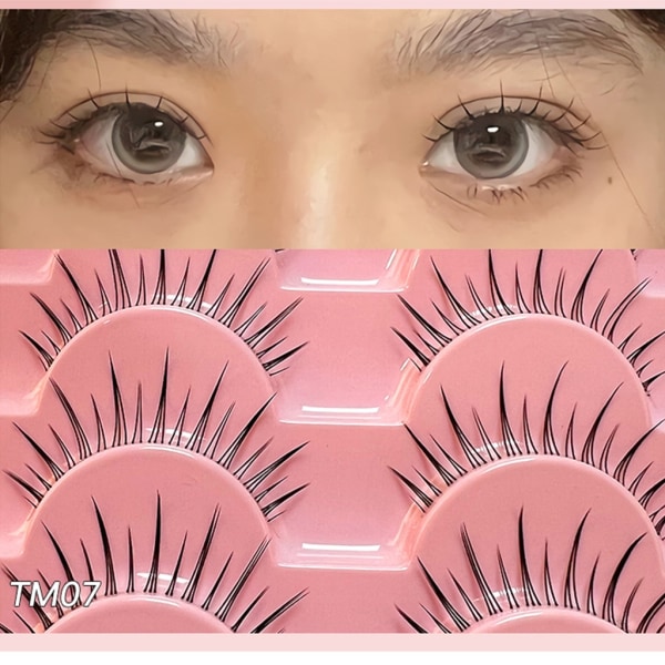 Clear-Band løsvipper Cat-yes Wispy Natural Faux Mink Vipper Lett volum Korte falske øyevipper Manga Vipper E