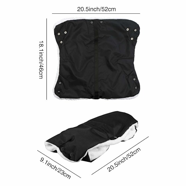 Barnvagn Hand Muff, Winter Extra Tjock Barnvagn Handskar Håller Varma