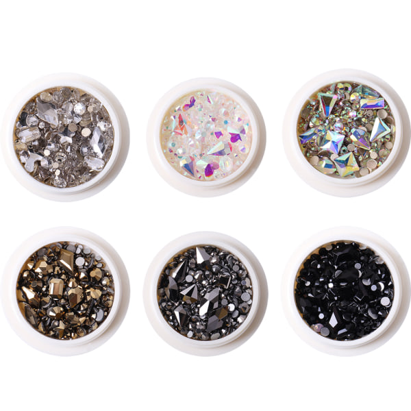 Blandede farger Nail Art Rhinestone, Krystall Rhinestones for negler