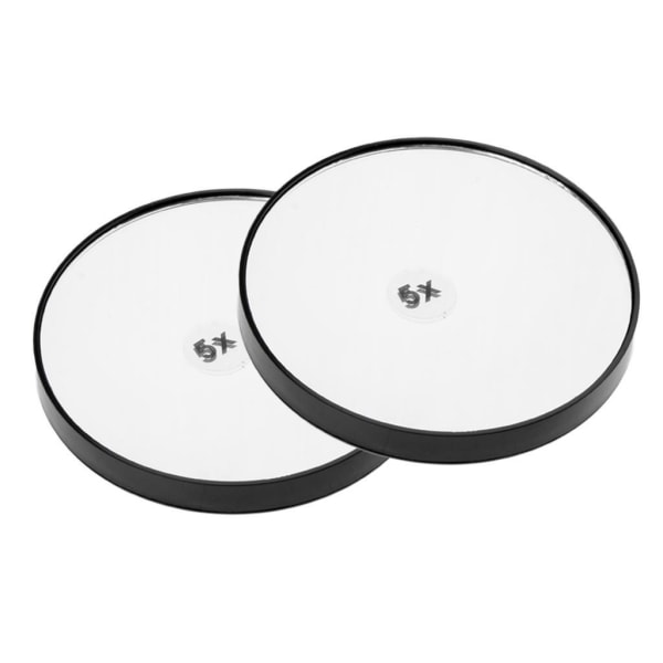 1/2/3/5 2x Rejsevæg Sugekop Spejl Forstørrende Makeup Kosmetik Black 8.8 cm 5 times 1 Pc