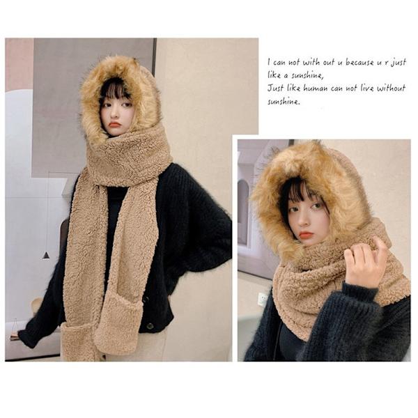2022 New Fashion Scarf Hat Handske 3-delad Dam e Plush Winter W A3
