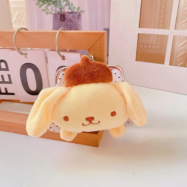 9 cm Kawaii Sanrios Kuromi My Melody Sarjakuvamainen Kolmiulotteinen Muoto Kolikkokukkaro Pehmo Nukke Säilytyslaukku Mini Lukittava Laukku 9X7CM Cinnamoroll