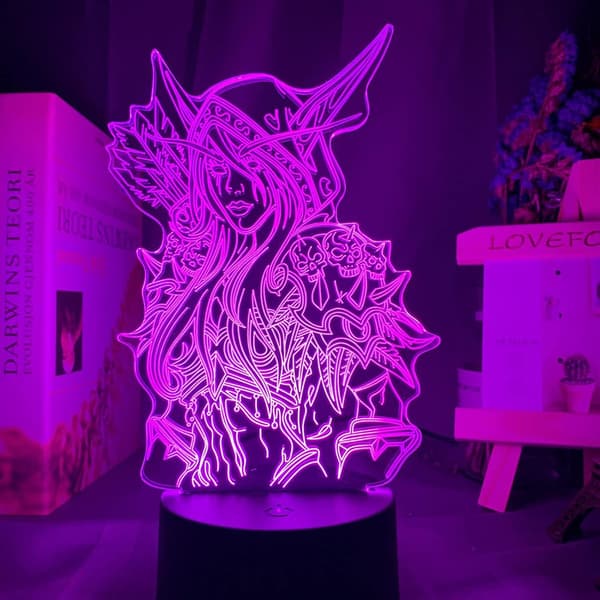 World of Warcraft Sylvanas Windrunner 3D LED nattelys, 3D