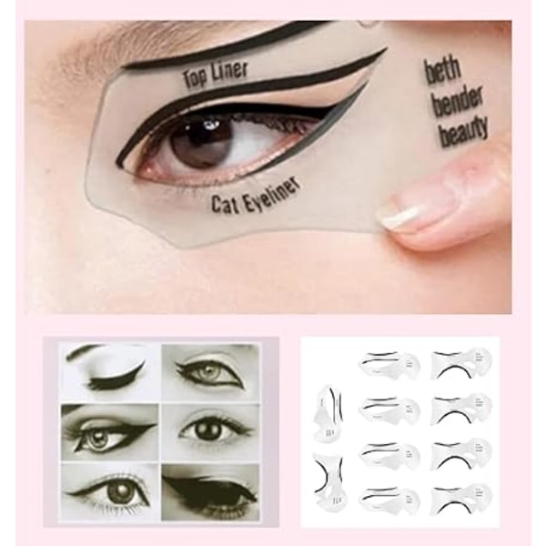 Set med 10 Eyeliner-designer, olika stilar, snabb, flexibel och