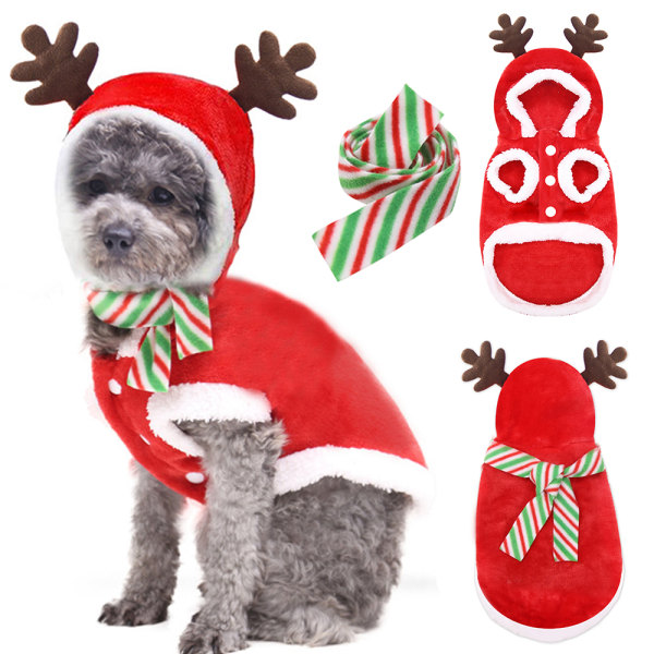 Jul sällskapsdjur kläder Hund Katt Hoodie Jumper kostym S
