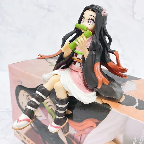 Demon Slayer Action Figur, Nezuko Anime Figur, 10 cm Anime
