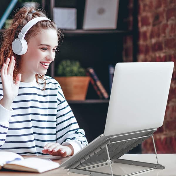 Laptopställ för surfplatta, hopfällbart bärbart ventilerat skrivbordsställ för laptop