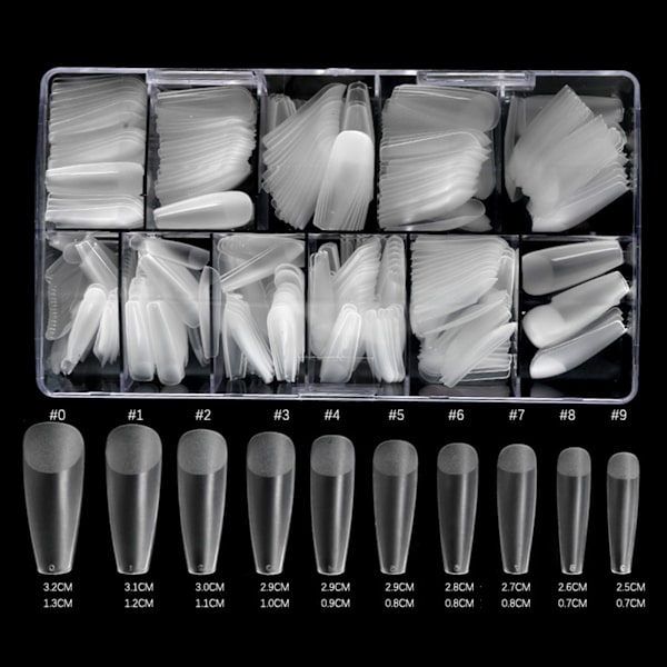 500 stk. Transparente falske neglespidser Mat firkantet trapez stiletdråbe Oval falske negletips til hjemme DIY Nail Art Salon Water drop