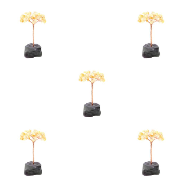 1/2/3/5 Onnenpuu Kodin sisustus Hieno käsityö ja luonnollinen fluorspar+citrine 13cm 5PCS