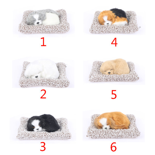 Bilinnredning Kosedyr dyr Dukke Plysj Sovende hunder Leke Bambus Small Labrador