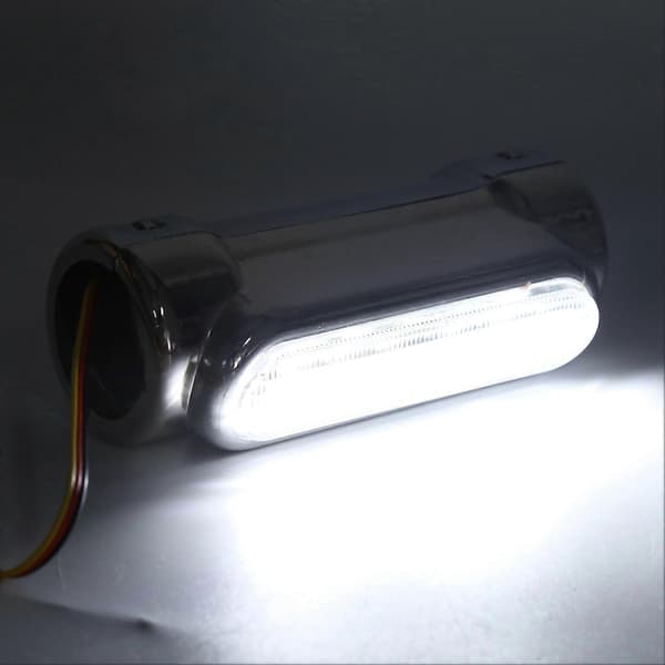 2PCS Motorcykel Highway Bar Light Krompläterad Universal för 1,25 tums rördiameter Antikollisionsrör