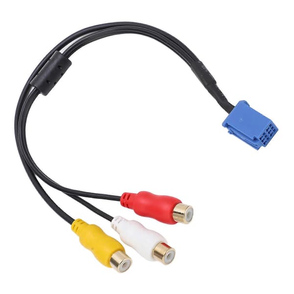 6-bens AV 3040-port bil 3RCA-kabeladapter lyd-videostik til DVD-navigationshovedenhed