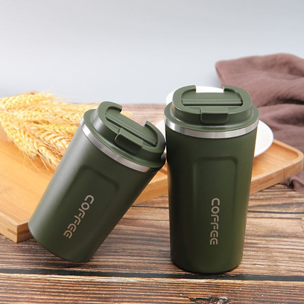 Rostfritt stål dubbellager kaffemugg mugg mugg mugg green